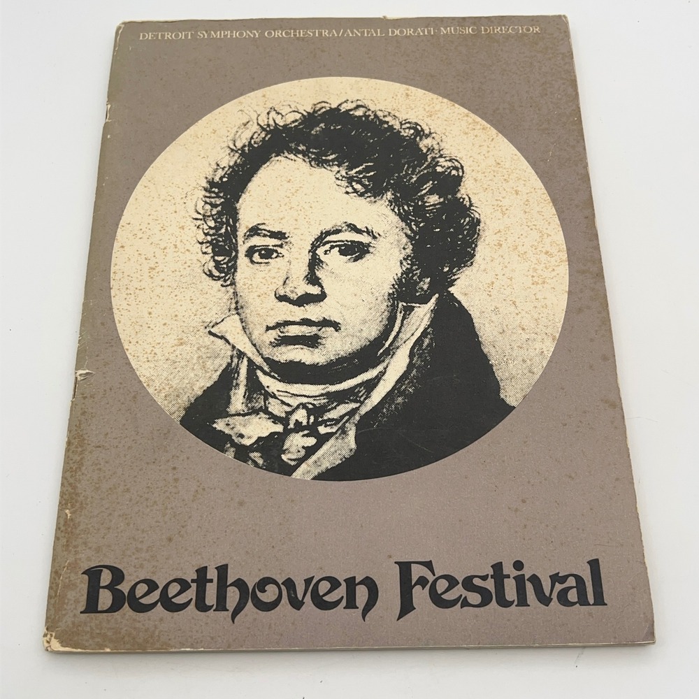 Vintage 1977 Detroit Symphony Orchestra‎ Beethoven Festival Program Antal Dorati